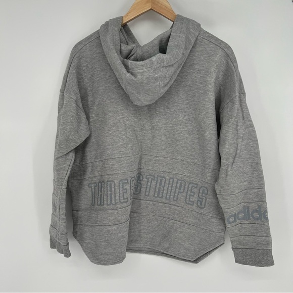 Adidas Three Stripes Gray Hoodie - Picture 3 of 9